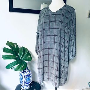 Worthington Woman Plaid Long Sleeve Dress